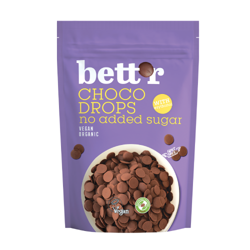 BIO gocce di cioccolato – con eritritolo, 200 g