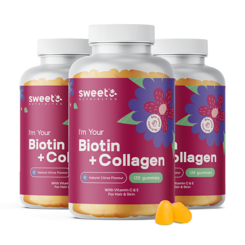 3x Biotina + collagene, totale 405 caramelle gommose
