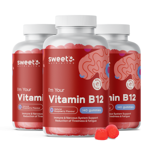 3x Vitamina B12 500 µg, totale 420 caramelle gommose