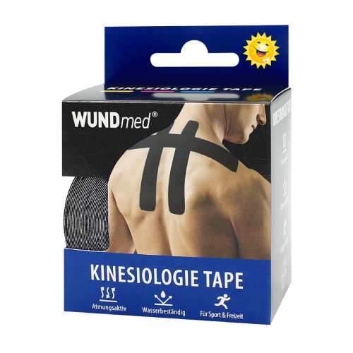 Nastro kinesiologico, 5cm x 5m, colore: nero, 1 pezzo